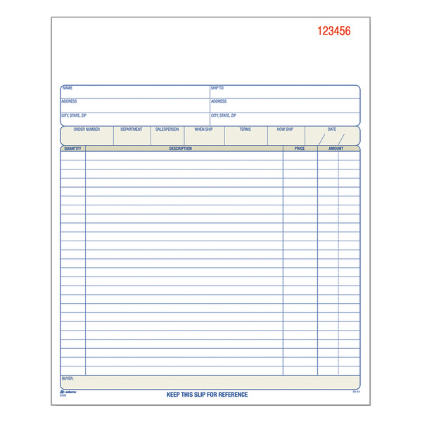Adams Carbonless Order Books - 8 3/8" x 10 11/16"
