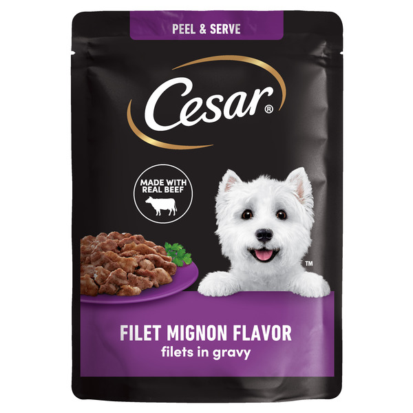 Cesar Filets in Gravy Wet Dog Food, Filet Mignon Flavor, 1.76 oz. Mini-Pouch