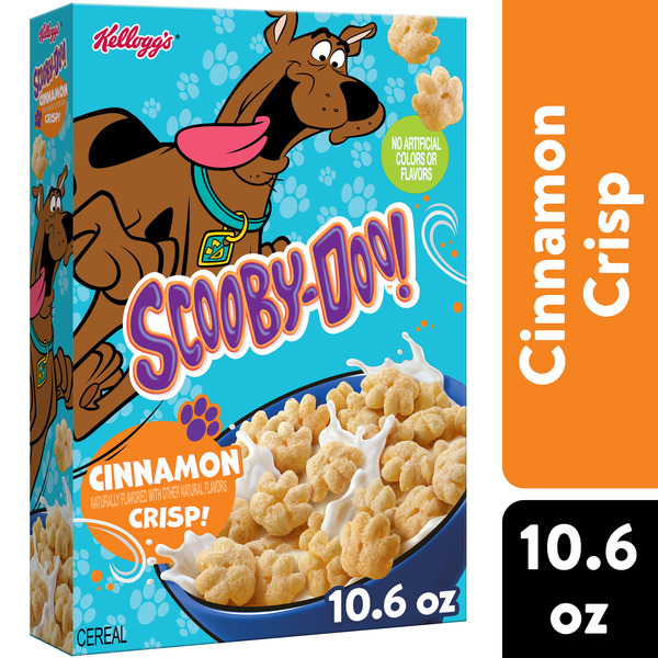 Kellogg's SCOOBY-DOO! Breakfast Cereal, Kids Snacks, Cinnamon Crisp Box (1 Box)