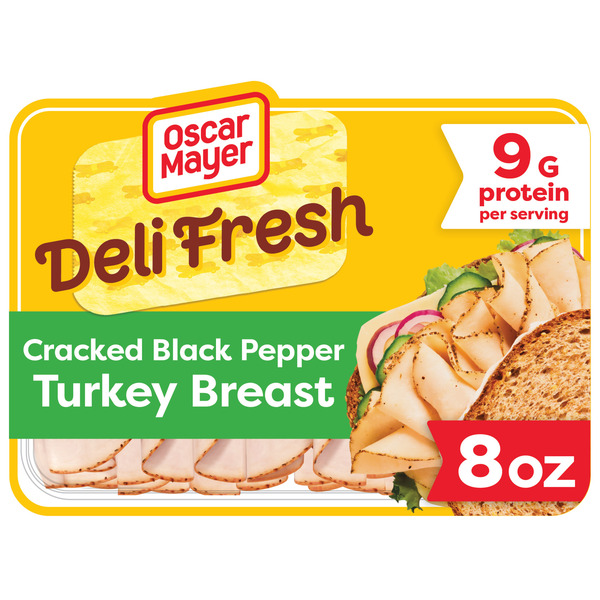 Oscar Mayer Deli Fresh Cracked Black Pepper Turkey Breast Sliced Sandwich Lunch Meat