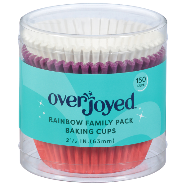 Overjoyed Baking Cups, Rainbow, 2.5 Inch, Family Pack