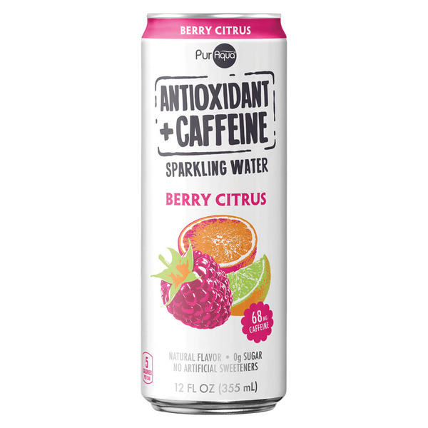 PurAqua Antioxidant + Caffeine Berry Citrus Sparkling Water