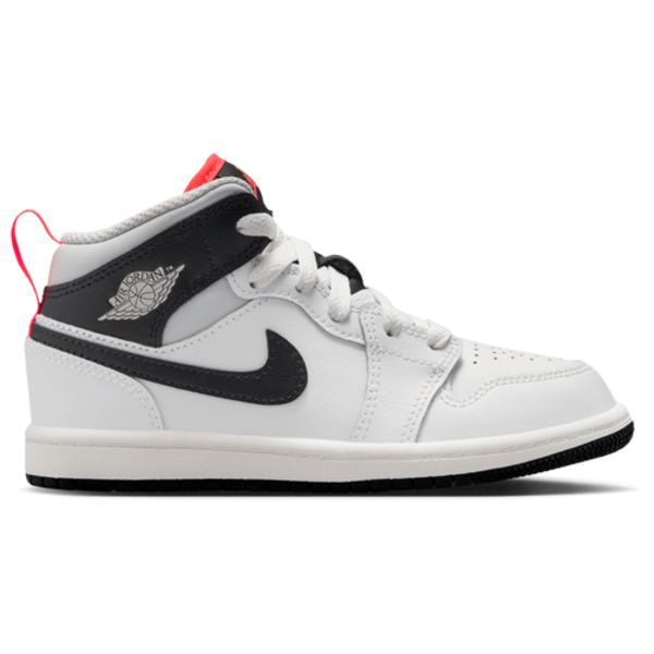 Jordan Boys' AJ 1 Mid Preschool Basketball Shoes, Size 3 - Summit White/Black/Infrared