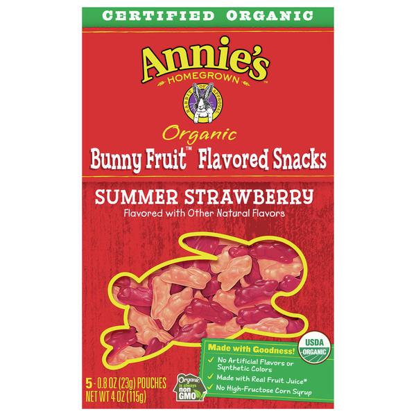 Annie's Fruit Flavored Snacks, Organic, Bunny, Summer Strawberry