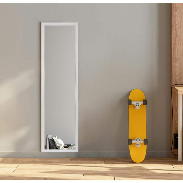 Glacier Bay 13.3 In. W X 49.3 In. H Rectangular Framed Bathroom Vanity Mirror In White (screws Not Included)