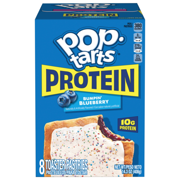 Pop-Tarts Protein Bumpin' Blueberry Toaster Pastries, 10g Protein