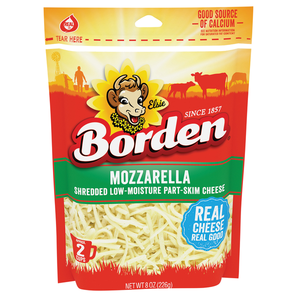 Borden Low-Moisture Part-Skim Mozzarella Shredded Cheese