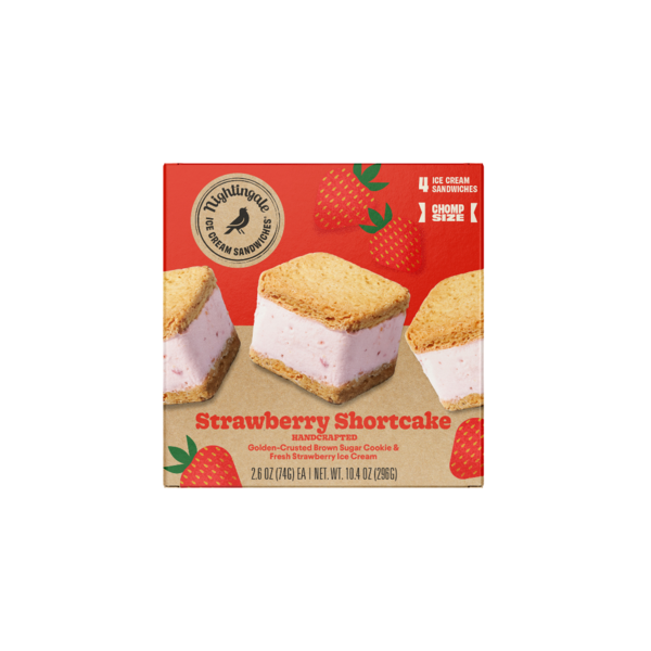Kroger Nightingale Ice Cream Strawberry Shortcake, Chomp Size, Ice ...