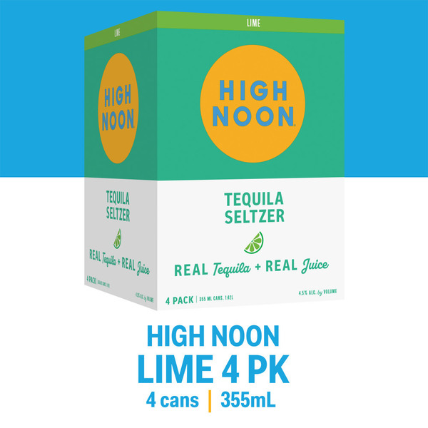 High Noon Lime Tequila Seltzer 4 Pack Same-Day Delivery or Pickup