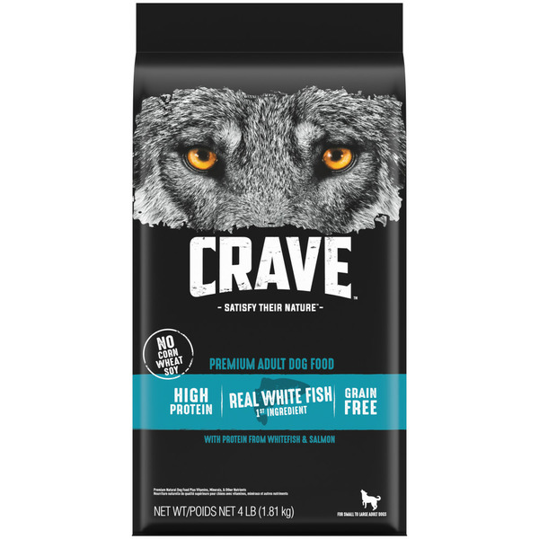 Crave Grain Free Adult Dry Dog Food with Protein from White Fish & Salmon
