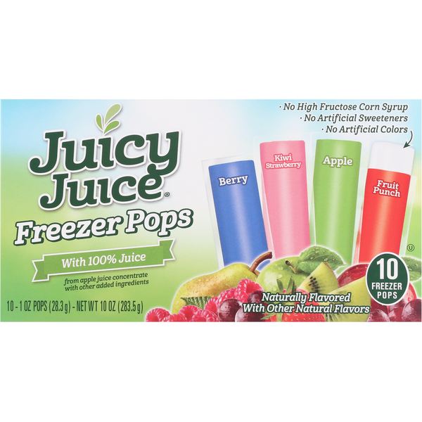 Juicy Juice Freezer Pops, Berry/Kiwi Strawberry/Apple/Fruit Punch