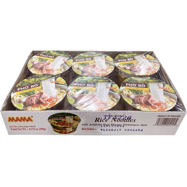 Mama Rice Noodles, Beef Flavor, Pho Bo