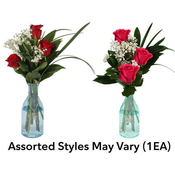 Triple Rose Buds With Vase Same-Day Delivery or Pickup | Publix