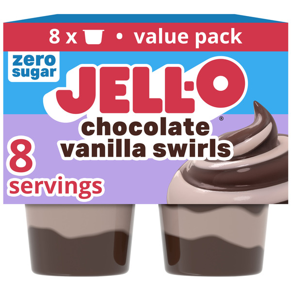 Jell-O Chocolate Vanilla Swirls Sugar Free Refrigerated Pudding