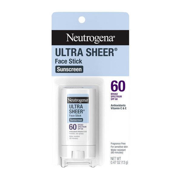 Neutrogena Ultra Sheer SPF 60 Face Sunscreen Stick, Non-Greasy, .47 oz - 0.47 oz