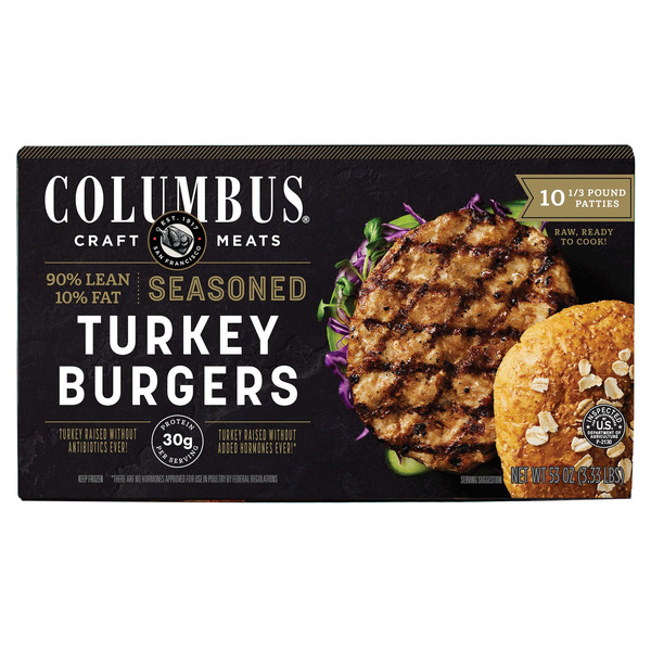 Seasoned Turkey Burgers, 53 oz