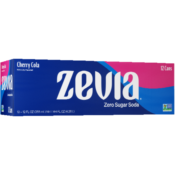Zevia Cherry Cola Zero Calorie Soda 12 Pack