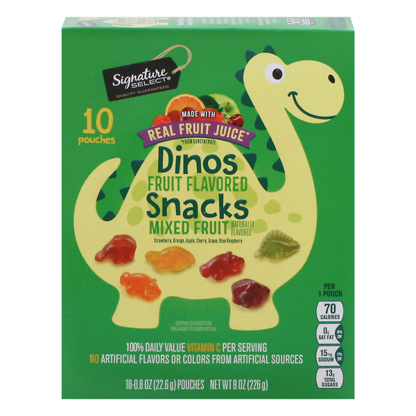 Signature SELECT Fruit Flavored Snacks, Mixed Fruit, Dinos