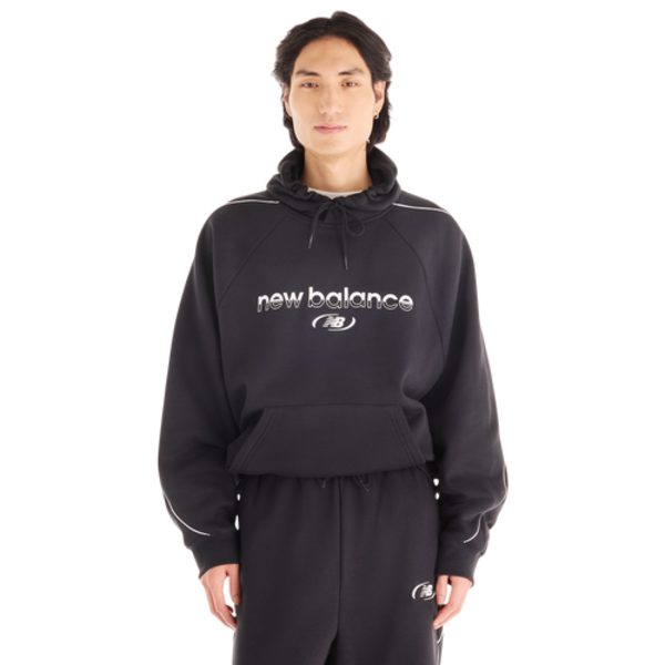 New Balance Men's Trackside Pullover Hoodie, L - Black