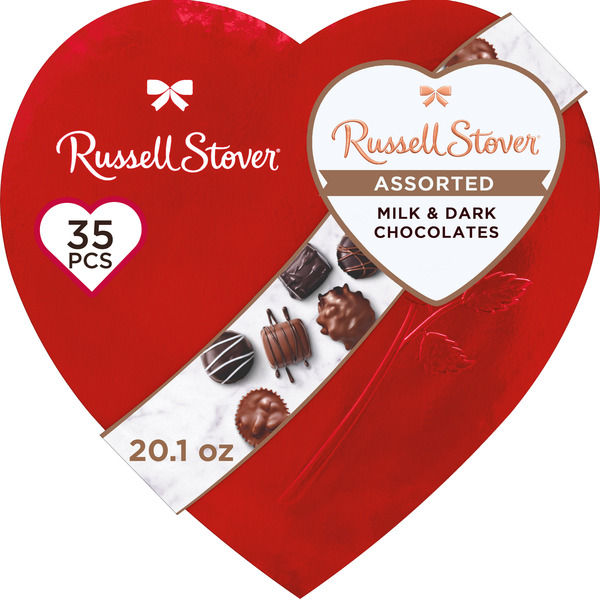 Russell Stover Valentine's Day Red Foil Assorted Milk & Dark Russell Stover Valentine's Day Red Foil Assorted Milk & Dark