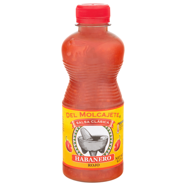 Del Molcajete Rojo Extreme Habanero Salsa Clasica