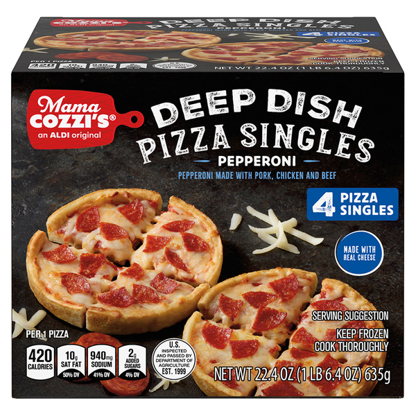 Mama Cozzi's Pizza Kitchen 4pk Pepperoni Deep Dish Singles Pizza
