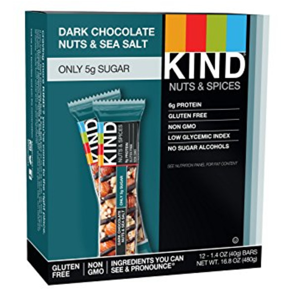 KIND - Dark Chocolate Nuts & Sea Salt Bars - 12/1.4 oz