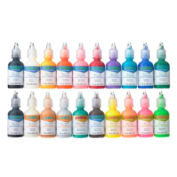 Scribbles Shiny Rainbow 3D Fabric Paint Set