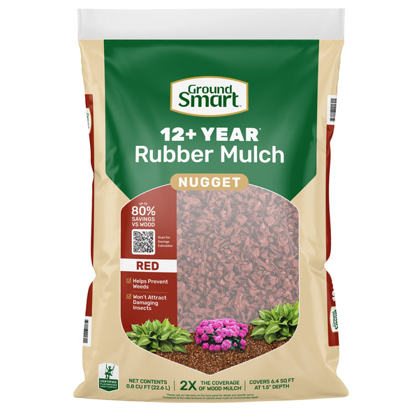 Ground Smart 12+ Year Nugget 0.8 -cu ft Red Rubber Mulch