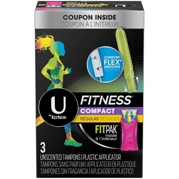 U by KotexSuper Premium Plus Fitness Tampons, Regular Absorbency