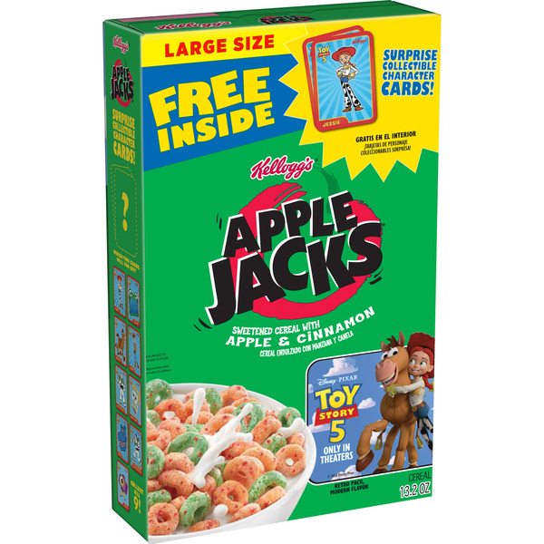 Kellogg's Apple Jacks Cold Breakfast Cereal, 8 Vitamins and Minerals, Kids Snacks, Large Size, Original,  Box (1 Box)