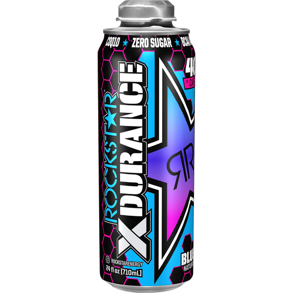 Rockstar XDurance Blue Raspberry Energy Drink (24 fl oz) - Instacart