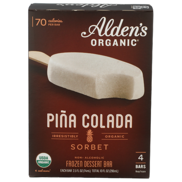 Alden's Organic Organic Pina Colada Sorbet Dessert Bars 4 Pack