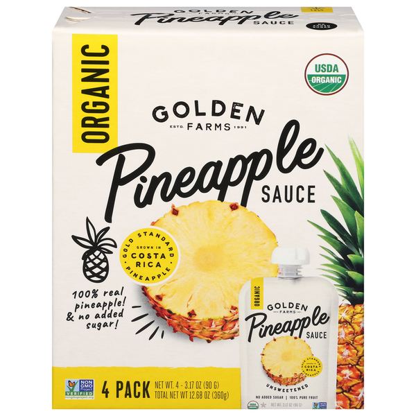Golden Farms Organic Pineapple Sauce Pouch 4 Pack Same-Day