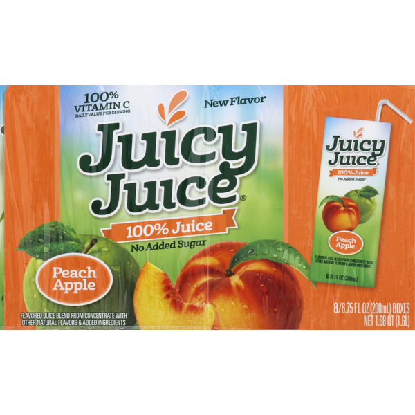 H-E-B Juicy Juice 100% Juice, Peach Apple Same-Day Delivery