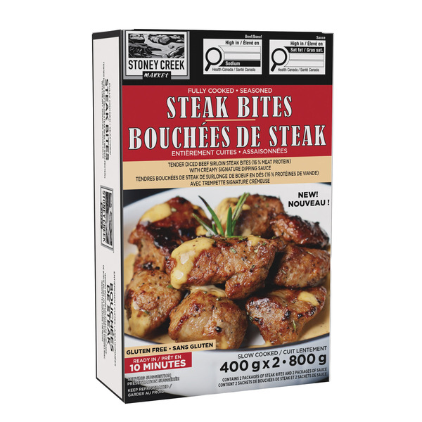Stoney Creek Market Fully Cooked Steak Bites, 2 x 400 g