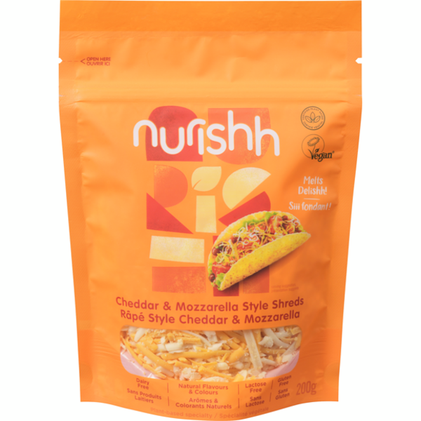 No Frills Nurishh Vegan Cheddar & Mozzarella Style Shreds Cheese Same