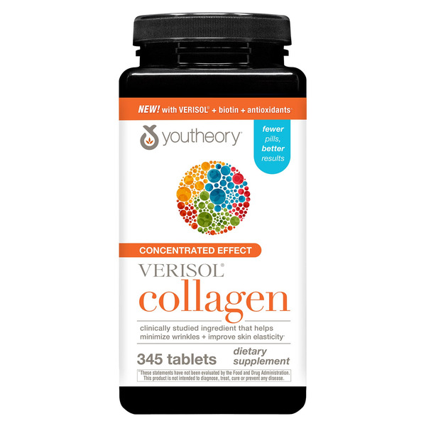 youtheory Concentrated Effect Verisol Collagen with Biotin, 345 Count