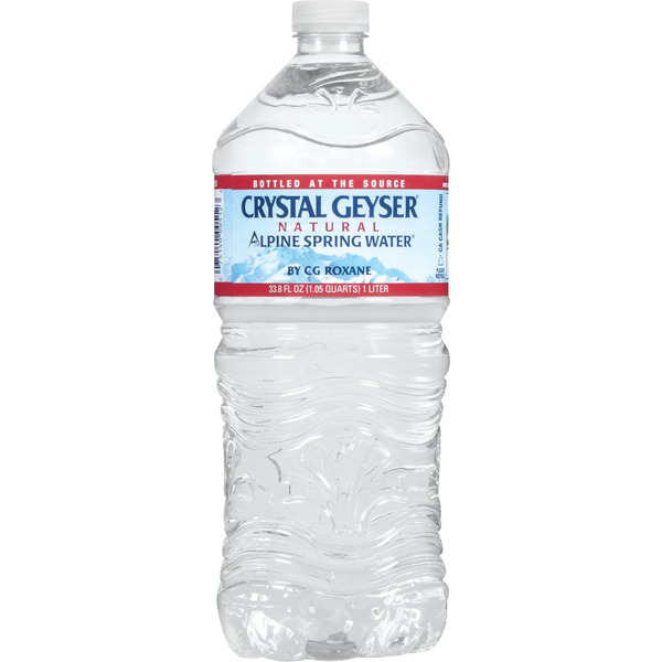Crystal Geyser Alpine Spring Water, 1 Liter, 15 ct Same-Day