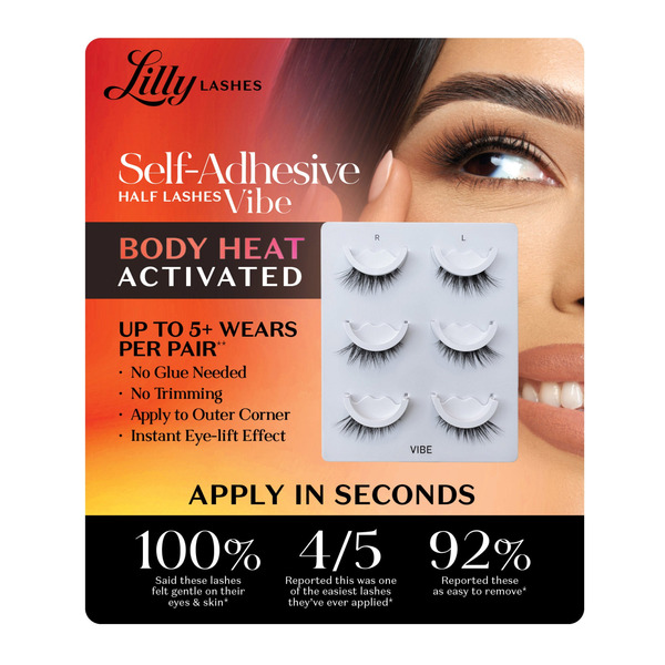 Lilly Lash Self-Adhesive Half Lashes, 3-pack, Assorted Style