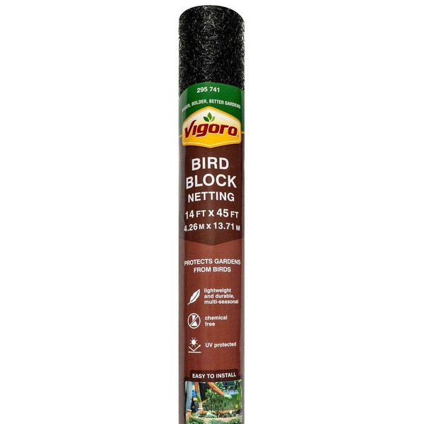 Vigoro 14 Ft. X 45 Ft. Uv Treated Polypropylene Bird Block Netting And Barrier