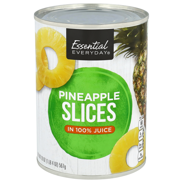Essential Everyday Pineapple, in 100% Juice, Slices