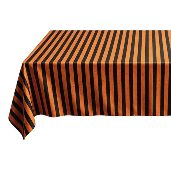 Celebrate It Halloween Stripe Tablecloth, 52 x 70 in - Orange & Black