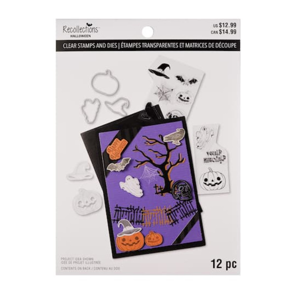 Recollections Vintage Spirits Halloween Clear Stamp & Die Set