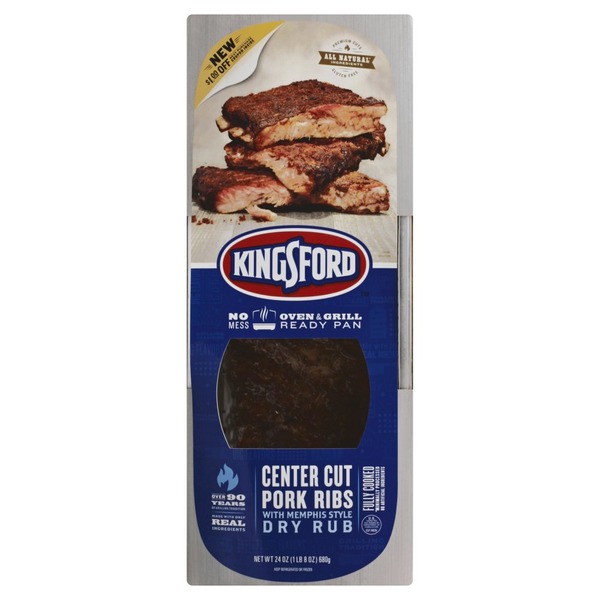 Kingsford Pork Ribs, Center Cut, with Memphis Style Dry Rub (24 oz