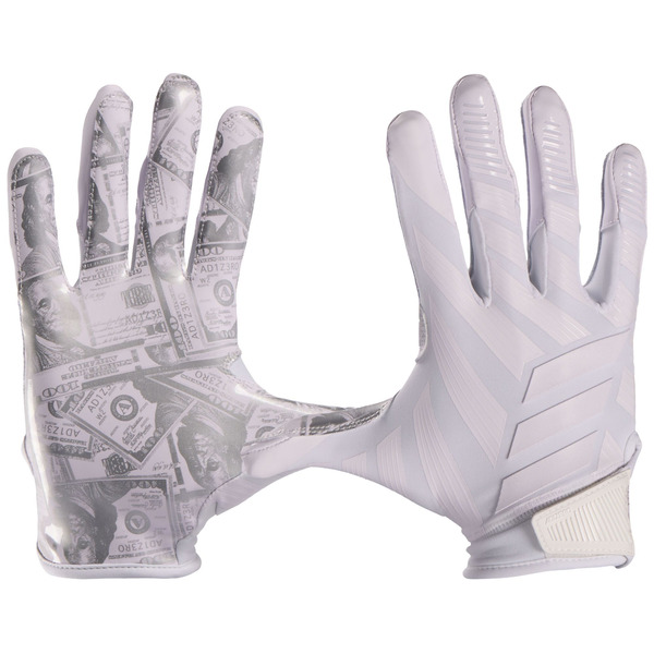 adidas Adult Adizero 16 Electric Football Gloves, S - White/White