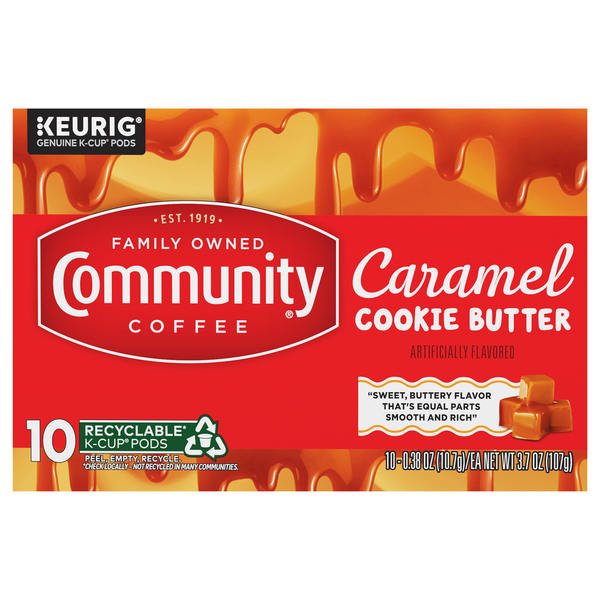 Community Coffee K-Cup Pods Caramel Cookie Butter Coffee Same-Day