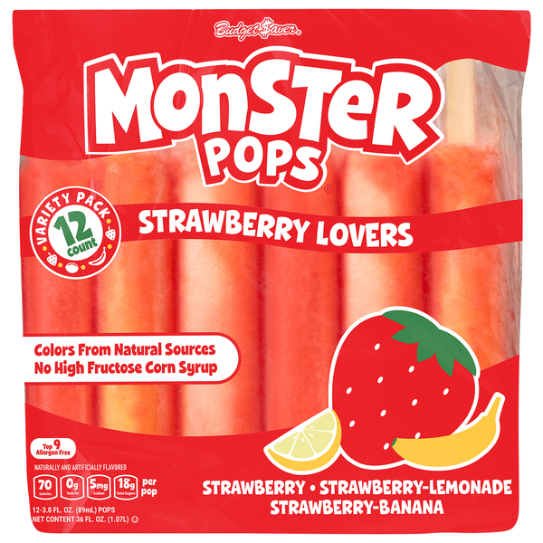 Budget Saver Strawberry Lovers Monster Pops Variety Pack Same-Day