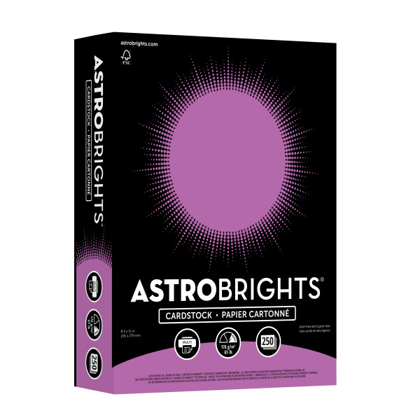 Astrobrights Color Cardstock, 8.5 x 11 in - Planetary Purple