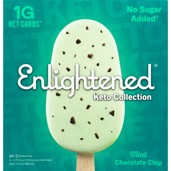 Enlightened Ice Cream Bars, Mint Chocolate Chip (4 each) - Instacart